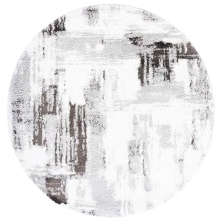 Safavieh 7 x 7 ft. Berber Shag Contemporary Round Power Loomed Rug; Grey & Dark Grey BER549F-7R
